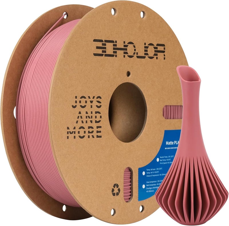 3DHoJor Matte PLA Filament 1.75mm, Upgrade 1kg Cardboard Spool PLA Filament 1.75 PLA 3D Printing Filament, Print with Most 3D Printers Using 3D Filament-Morandi Purple - Image 1